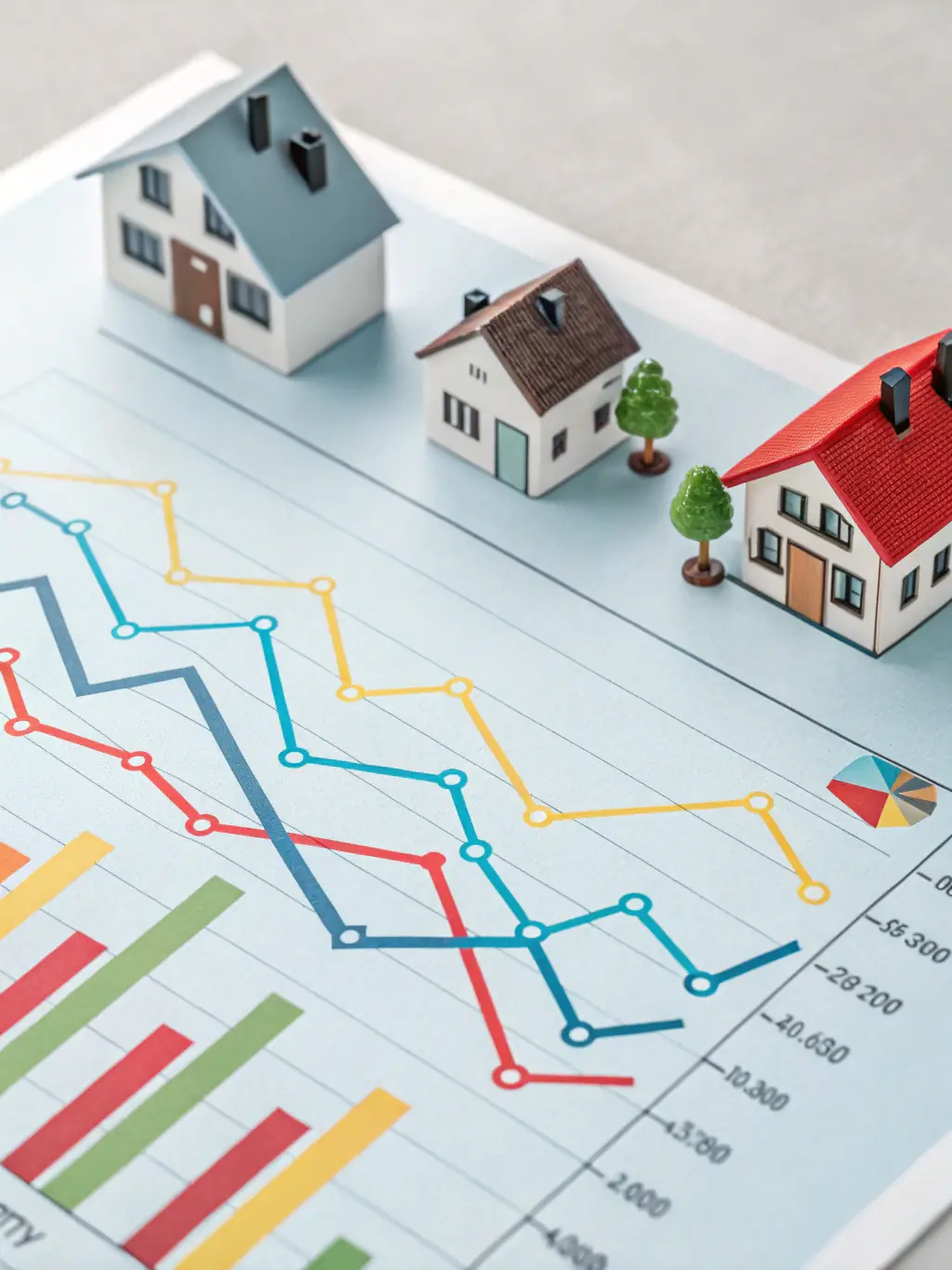 A dynamic graph showing rental prices fluctuating based on demand, illustrating the concept of dynamic pricing strategy in property management.